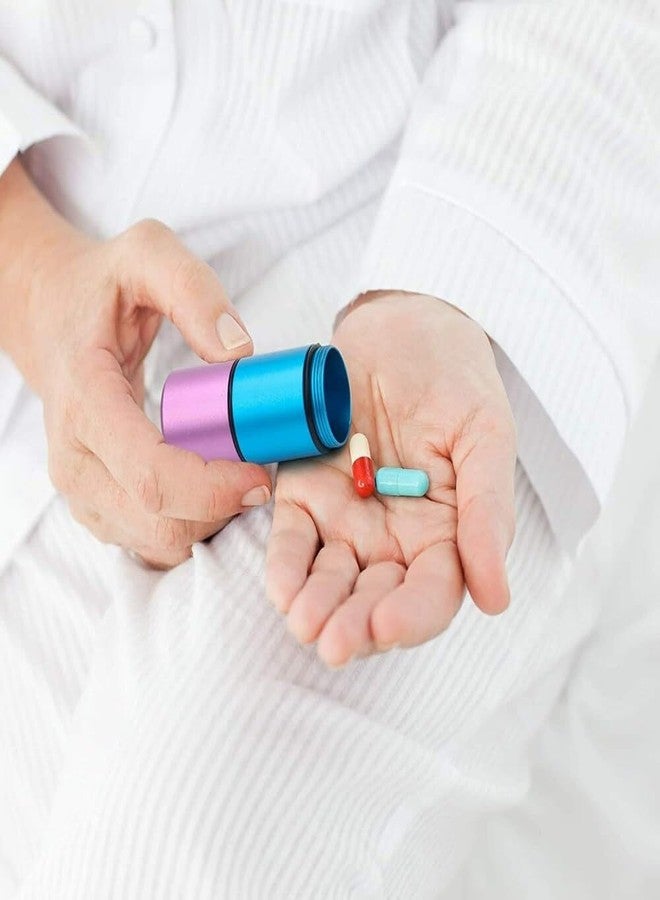 DOKMOE Aluminium Pill Box Organizer, Weekly Pill Organizer Pill Holder 7 Day Week Small Pill Container, Portable Medication Holder, Waterproof Pill Case with Keychain for Outdoor, Travel, Camping - Image 3